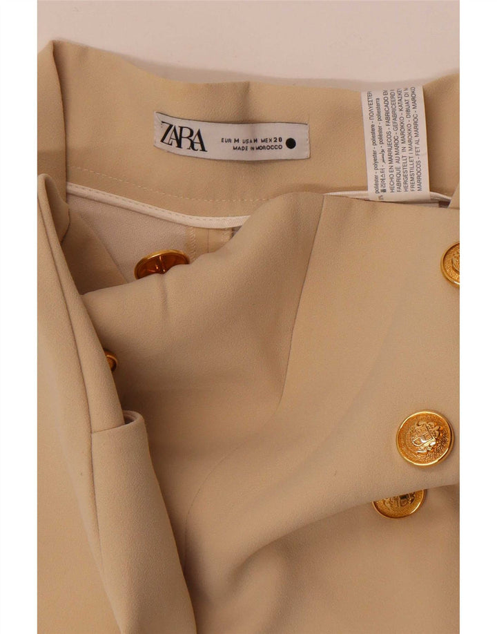 Pantaloni Capri pentru femei cu picioare largi Zara Mediu L28 L22 Poliester bej