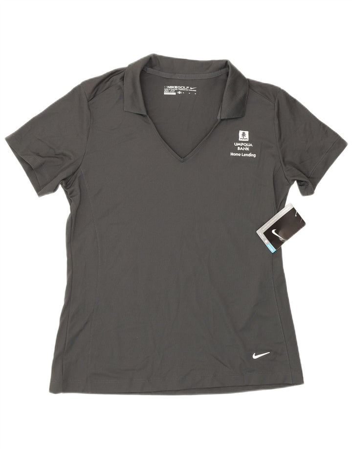 Tricou polo Nike Dri Fit pentru femei UK 14 Medium Gri Poliester