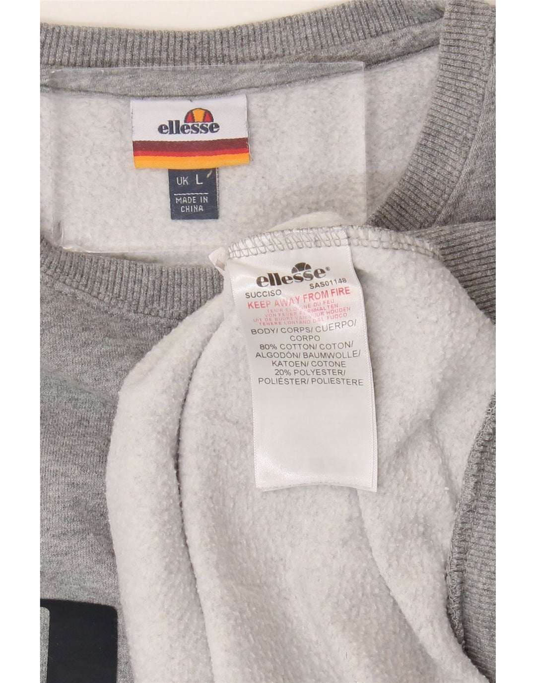 Hanorac grafic pentru bărbați ELLESSE Pulover mare bumbac gri