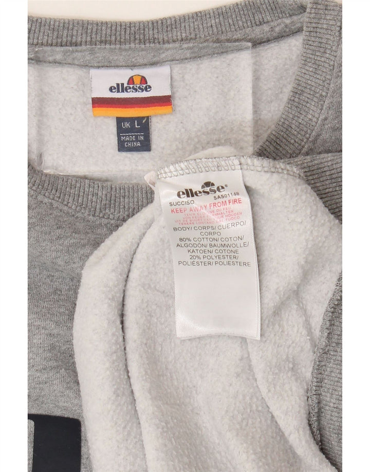 Hanorac grafic pentru bărbați ELLESSE Pulover mare bumbac gri
