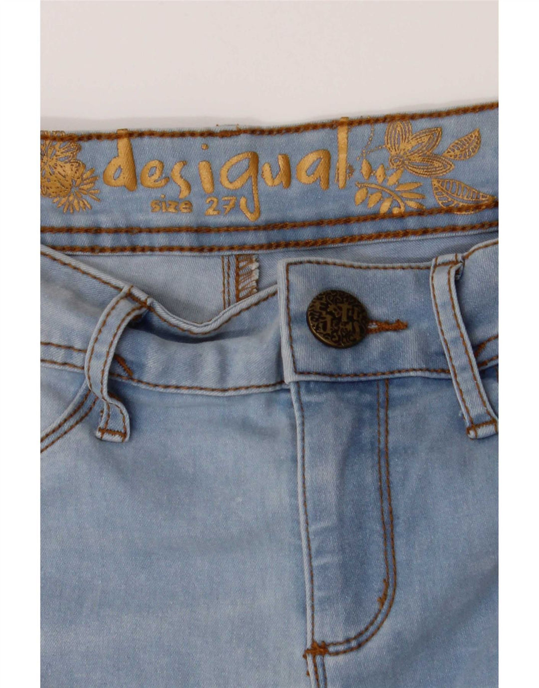 Blugi skinny pentru femei Desigual W27 L31 albastru