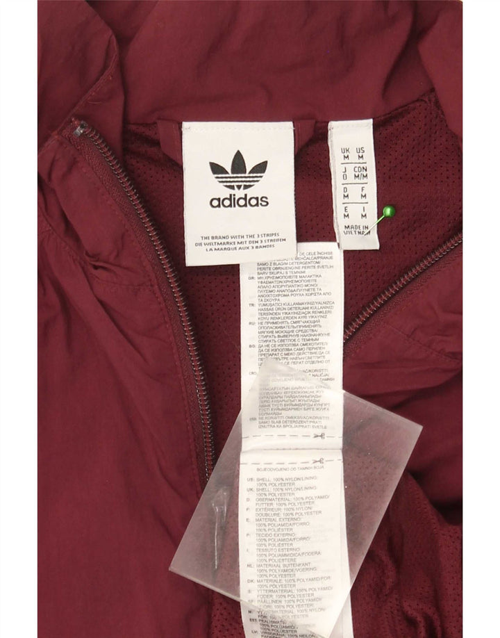 Jachetă de trening pentru bărbați Adidas, nailon mediu burgundy