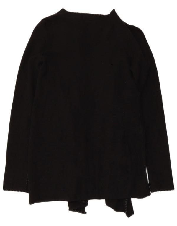 Pulover cardigan deschis asimetric pentru femei Zara UK 10 Poliester negru mic