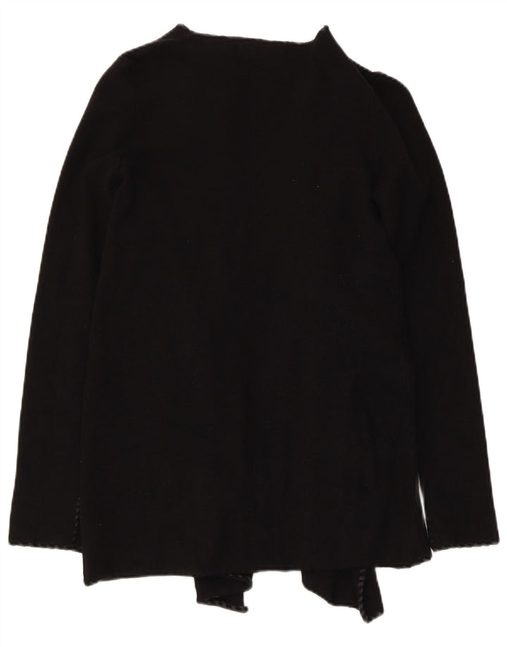 Pulover cardigan deschis asimetric pentru femei Zara UK 10 Poliester negru mic