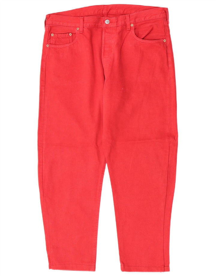 Blugi Levi's 501 Cropped Slim W38 L26 Roșii