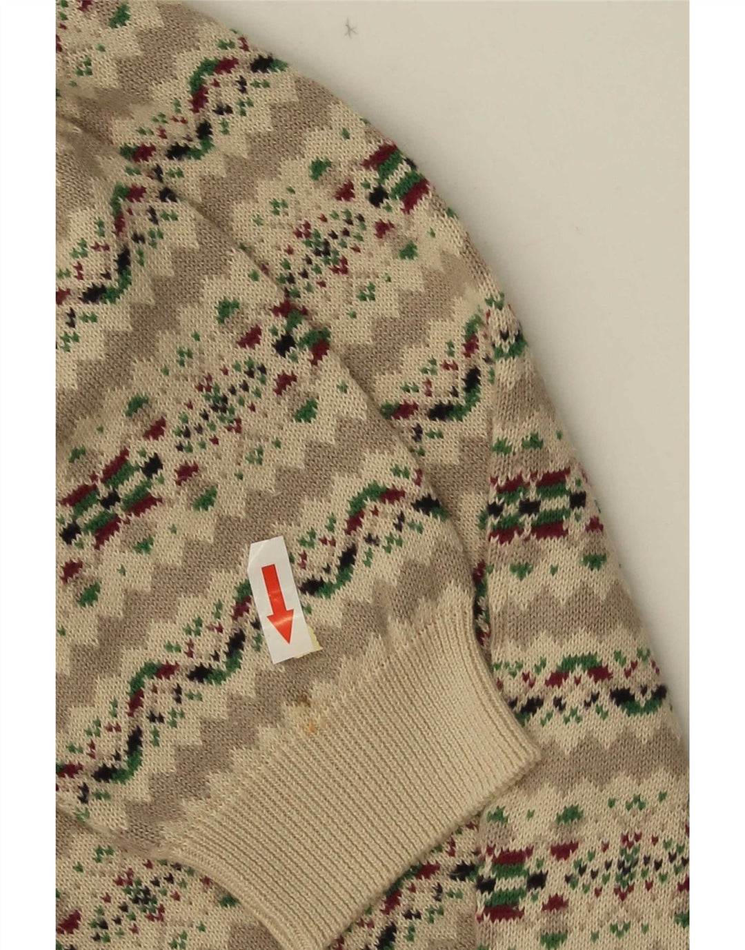 Pulover Cardigan Vintage pentru Damă UK 14 Medium Gri Fair Isle
