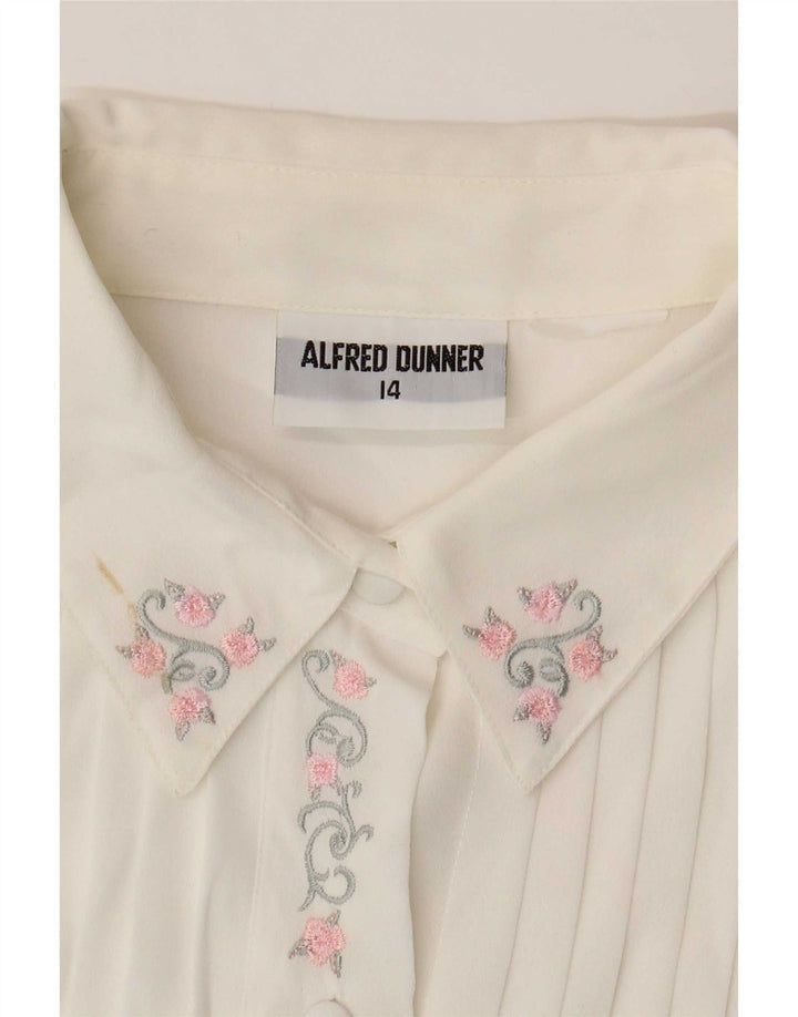 Bluză cămașă transparentă pentru femei Alfred Dunner UK 14, mare, albă