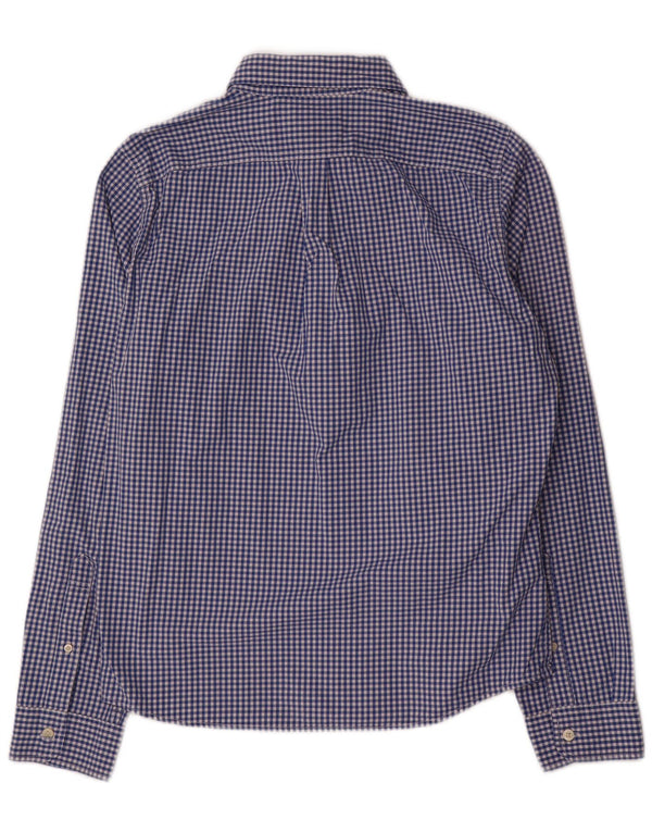 Jachetă Abercrombie & Fitch Muscle Bomber pentru bărbați XL, bumbac vichy albastru