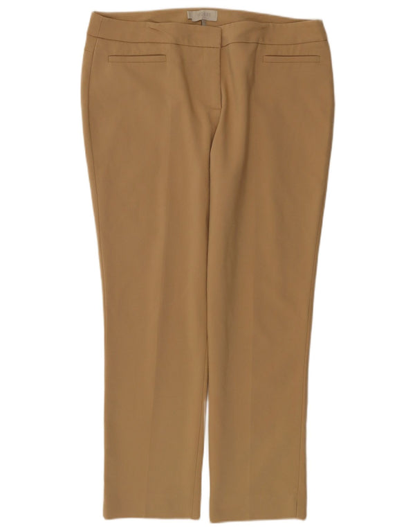 Hobbs Womens Slim Fit Casual Trousers UK 14 Large W34 L27 Beige Cotton