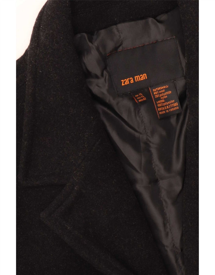 Pardesiu pentru bărbați Zara UK 42 XL Lână neagră