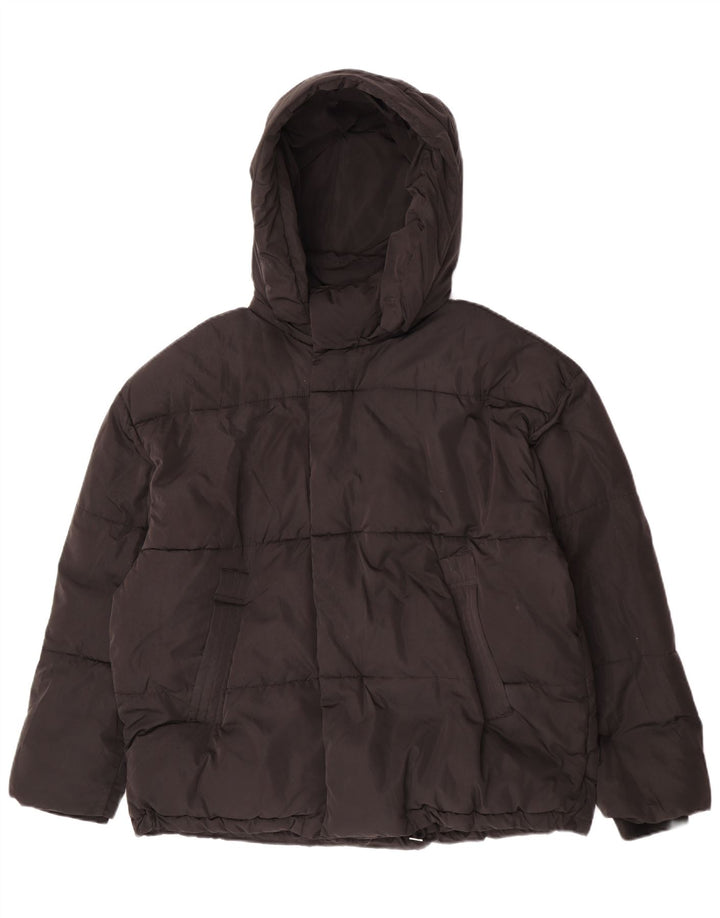Jachetă căptușită cu glugă pentru femei Zara UK 42 XL Poliester negru