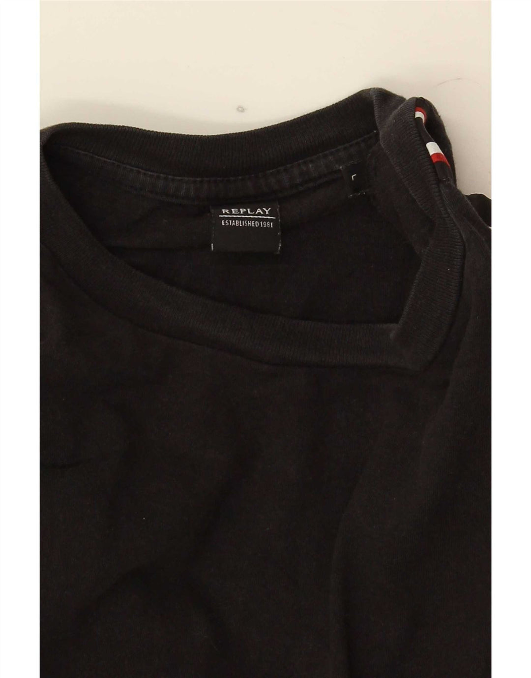 Tricou grafic pentru bărbați Replay Top mare negru Colorblock