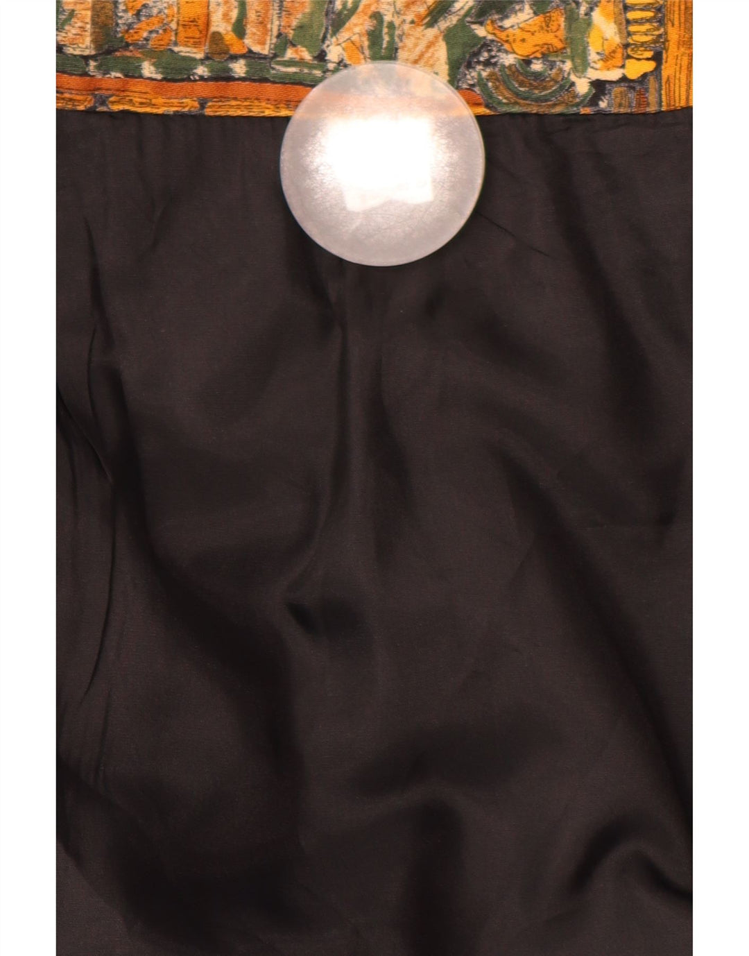 Fusta creion pentru femei VINTAGE W28 bumbac geometric maro mediu