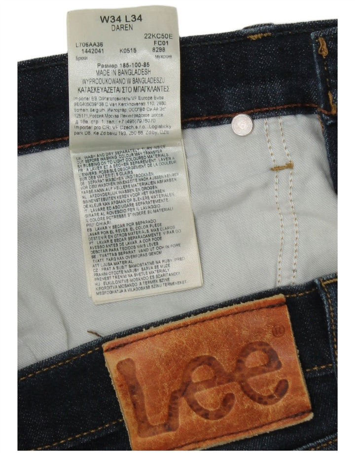 LEE Mens Daren Straight Jeans W34 L30 Blue Cotton