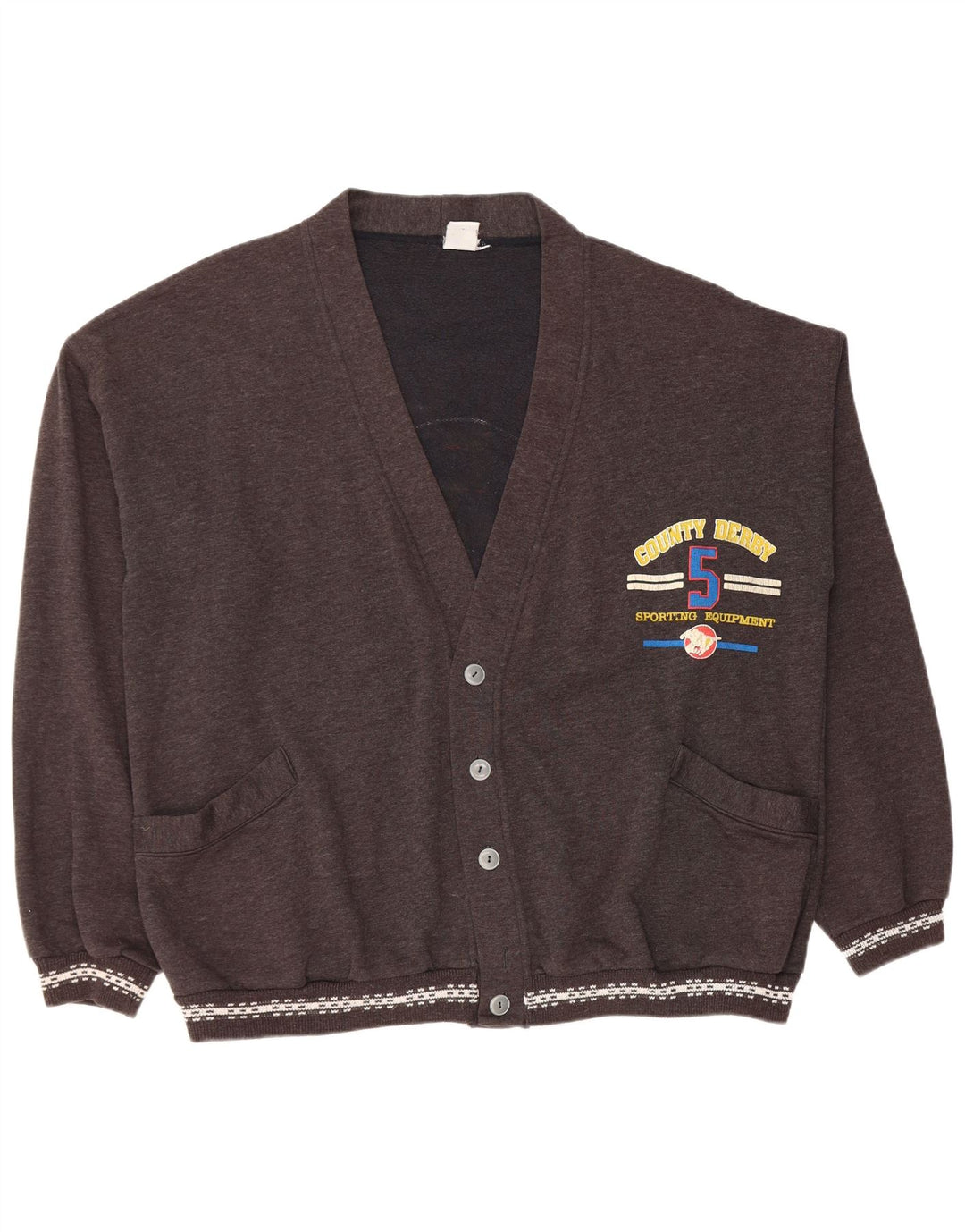 Pulover cardigan grafic pentru bărbați VINTAGE 2XL gri