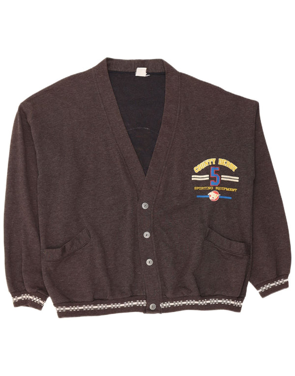 Pulover cardigan grafic pentru bărbați VINTAGE 2XL gri