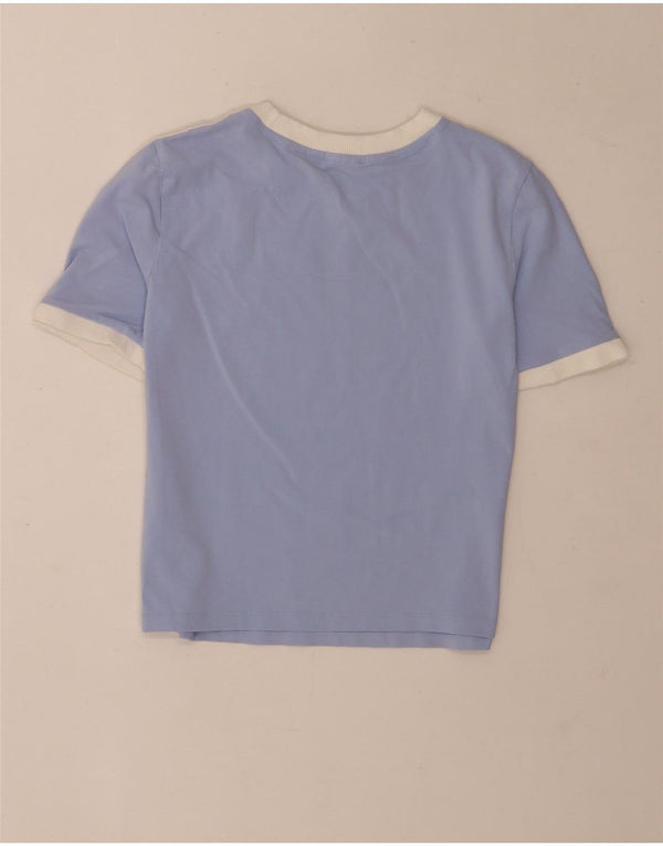 Tricou Crop pentru femei Adidas UK 12/14 Bumbac albastru mediu