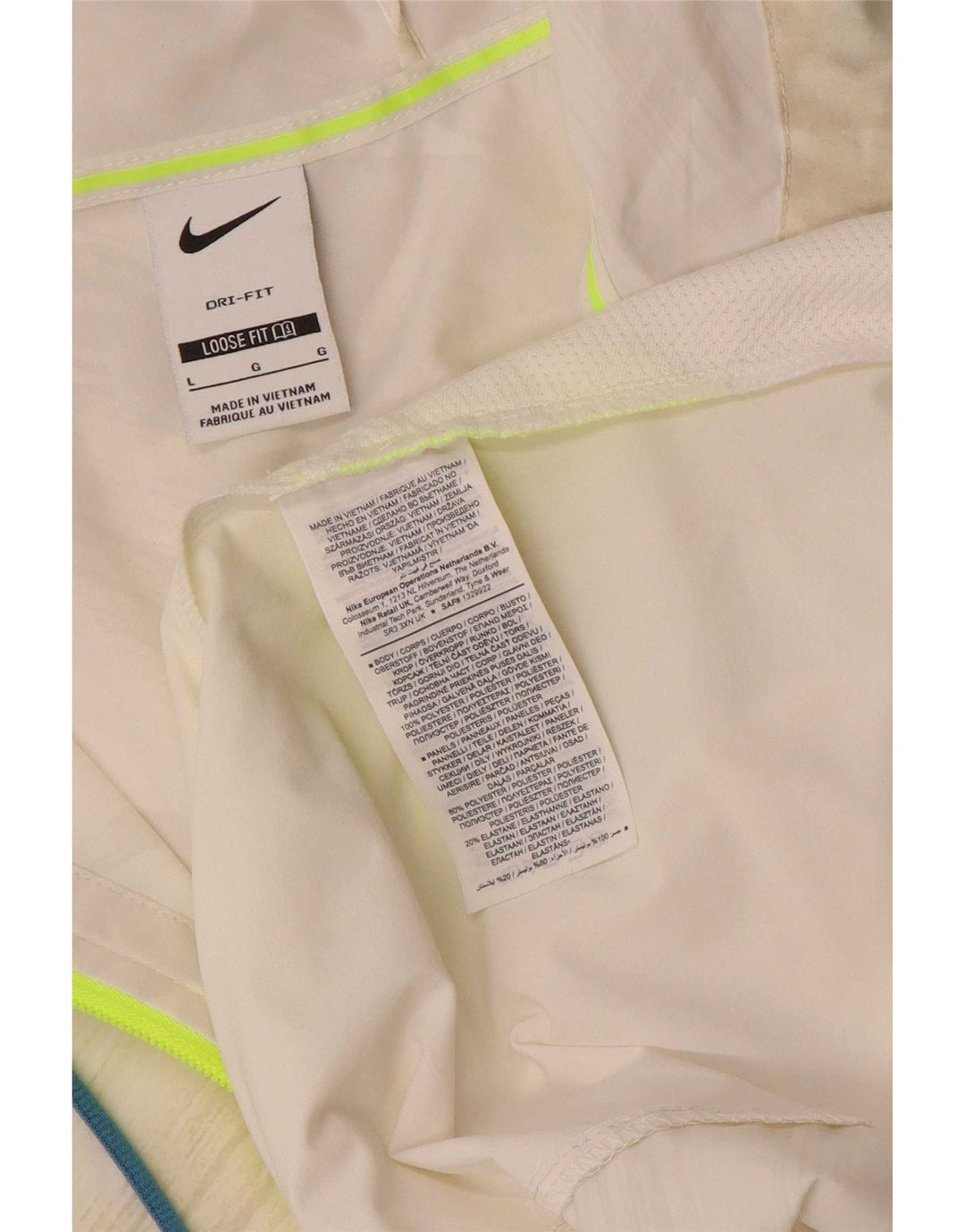 Jachetă de ploaie Nike Dri Fit Pullover pentru bărbați UK 40, mare, alb, color block