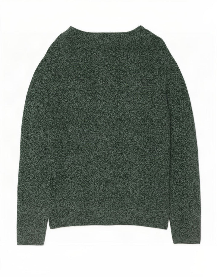Pulover pentru bărbați Zara, cu gâtul nasturii, verde mediu pestat