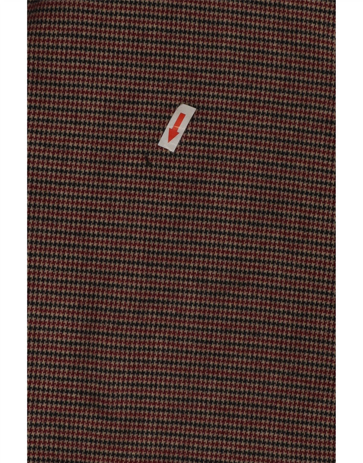 Rochie schimbătoare cu mânecă lungă pentru femei Zara UK 12 Maro Mediu Houndstooth