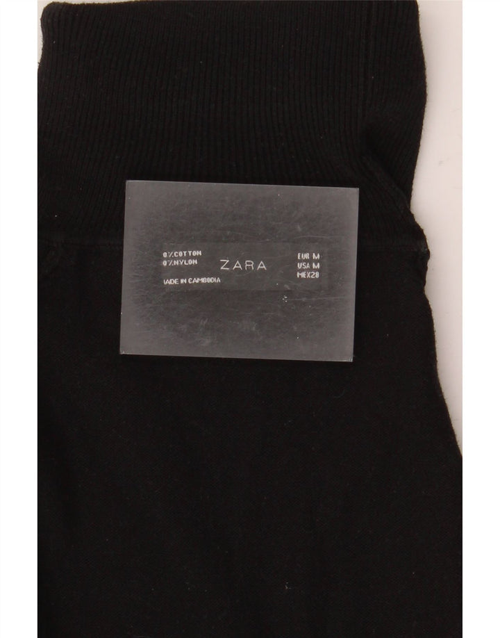 Pulover pentru femei Zara cu gât rulat, bumbac mediu negru UK 12