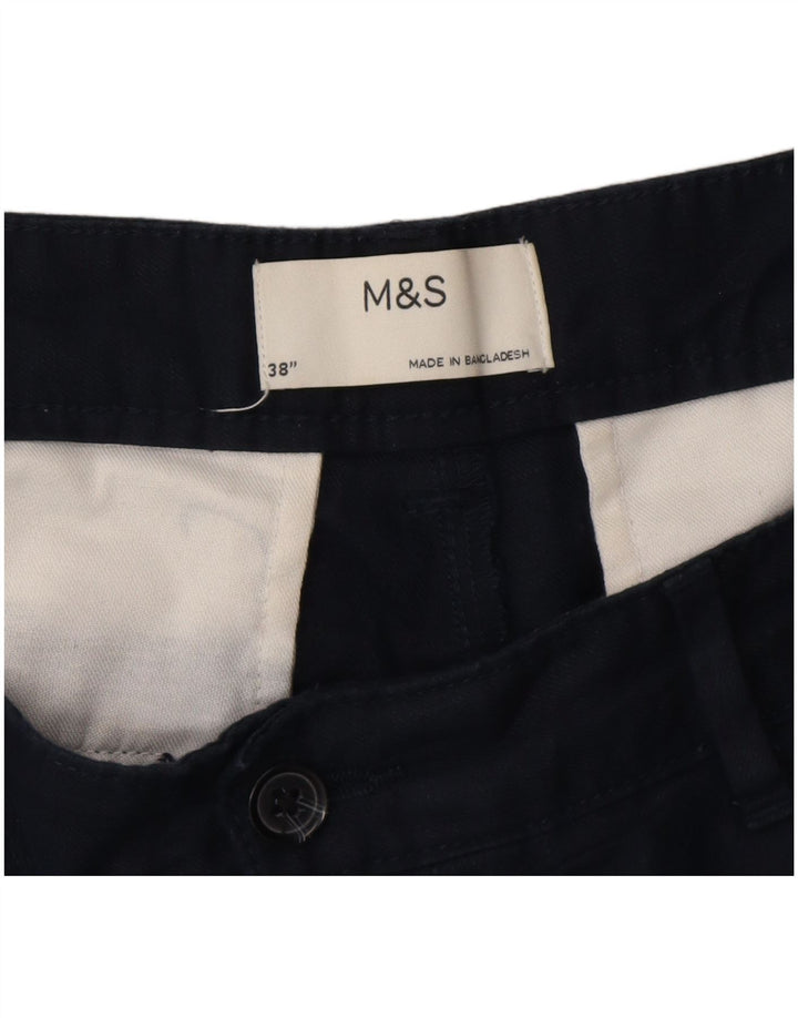 Pantaloni scurți chino pentru bărbați Marks & Spencer W38 XL, bumbac bleumarin