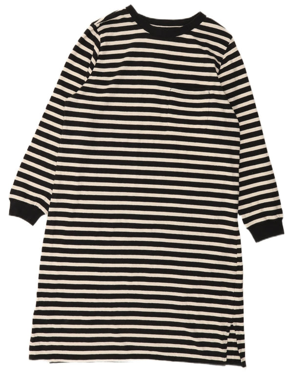 Rochie pulover pentru femei Marks & Spencer UK 14 mare bumbac cu dungi negre