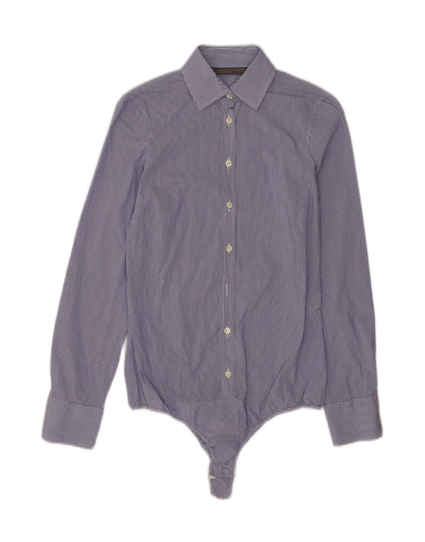 Body cămașă pentru femei Zara UK 6 XS Blue Pinstripe Bumbac