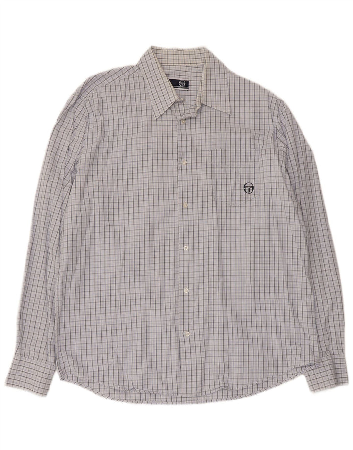 Cămașă pentru bărbați Sergio Tacchini XL, bumbac cu carouri albastre