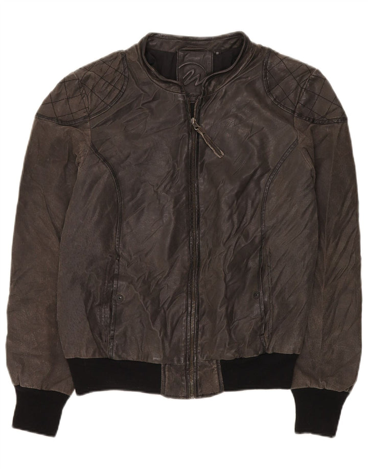 MAZE Jachetă Bomber de piele intoarsa pentru barbati UK 38 Medium Grey Piele