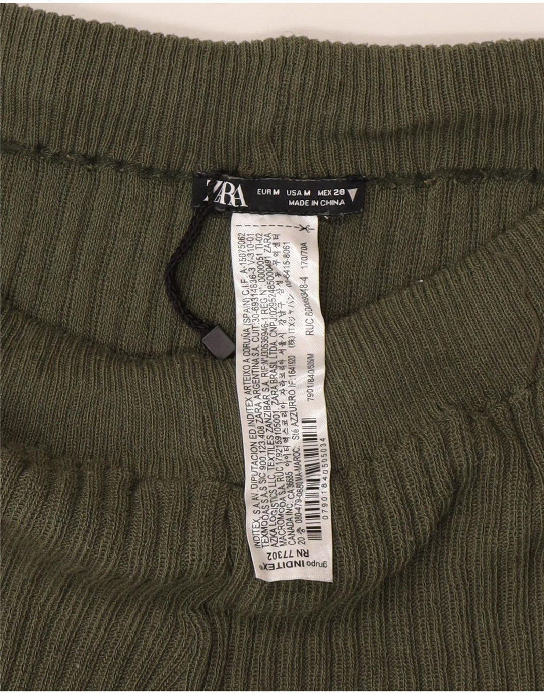 Leggings din tricot pentru femei Zara UK 12 Poliester verde mediu
