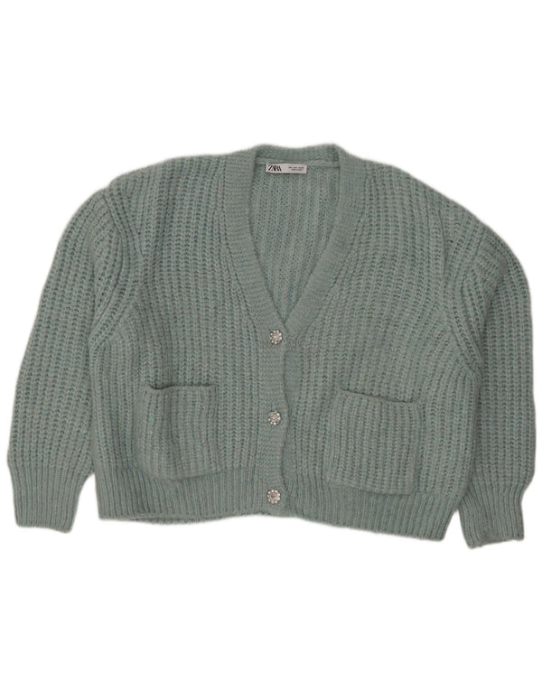 Pulover cardigan supradimensionat pentru femei Zara UK 16, mare, verde acrilic