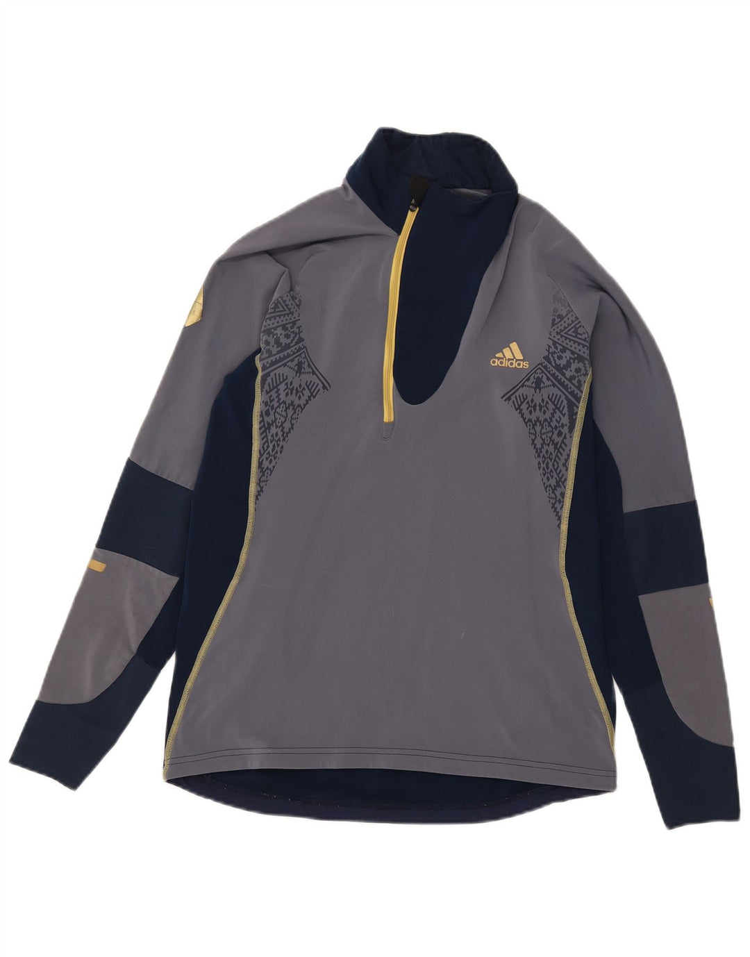 Trening pentru bărbați Adidas Pullover Top UK 38/40 Medium Bleumarin Colorblock
