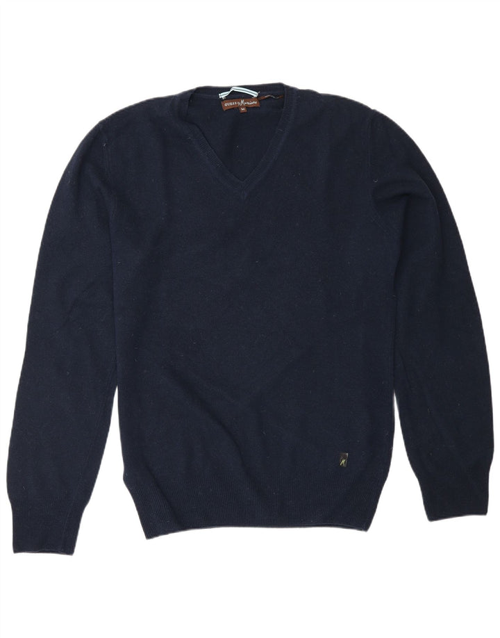 Pulover cu decolteu în V Guess By Marciano pentru bărbați, albastru bleumarin mediu