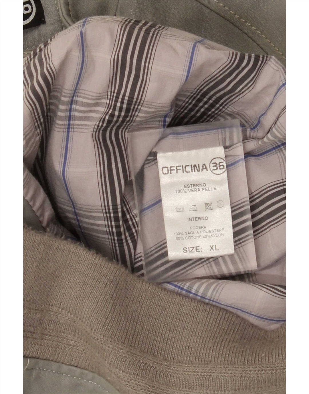 Jachetă din piele pentru bărbați Officina 36 UK 42 XL gri