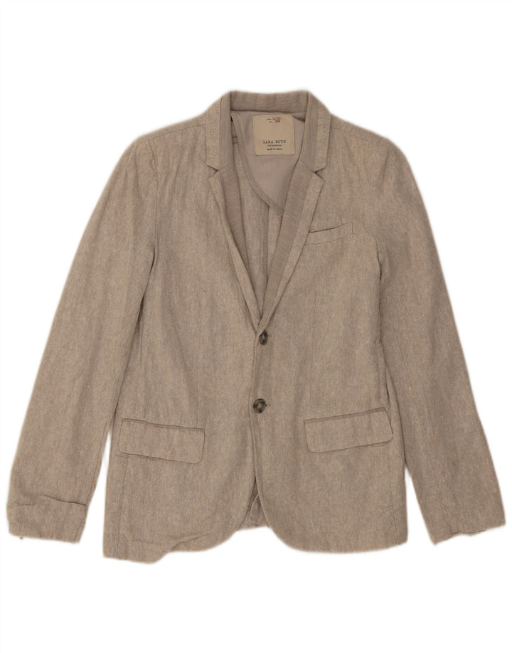 Jacheta Blazer pentru Baieti 2 Nasturi Zara 11-12 Ani In Bej
