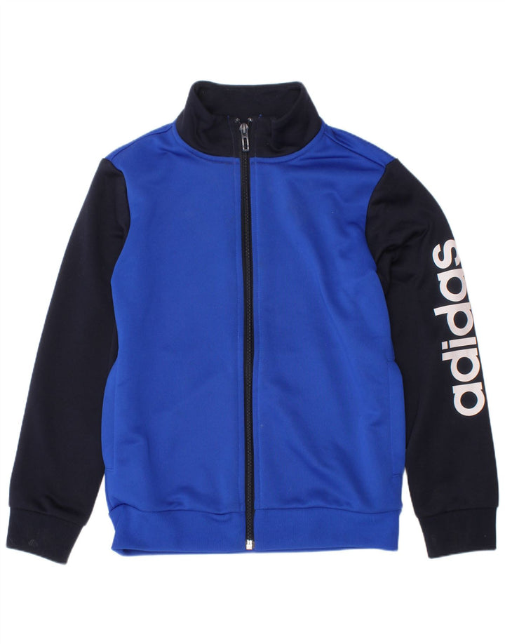 Jachetă de trening grafică ADIDAS pentru băieți 7-8 ani, albastru, color block