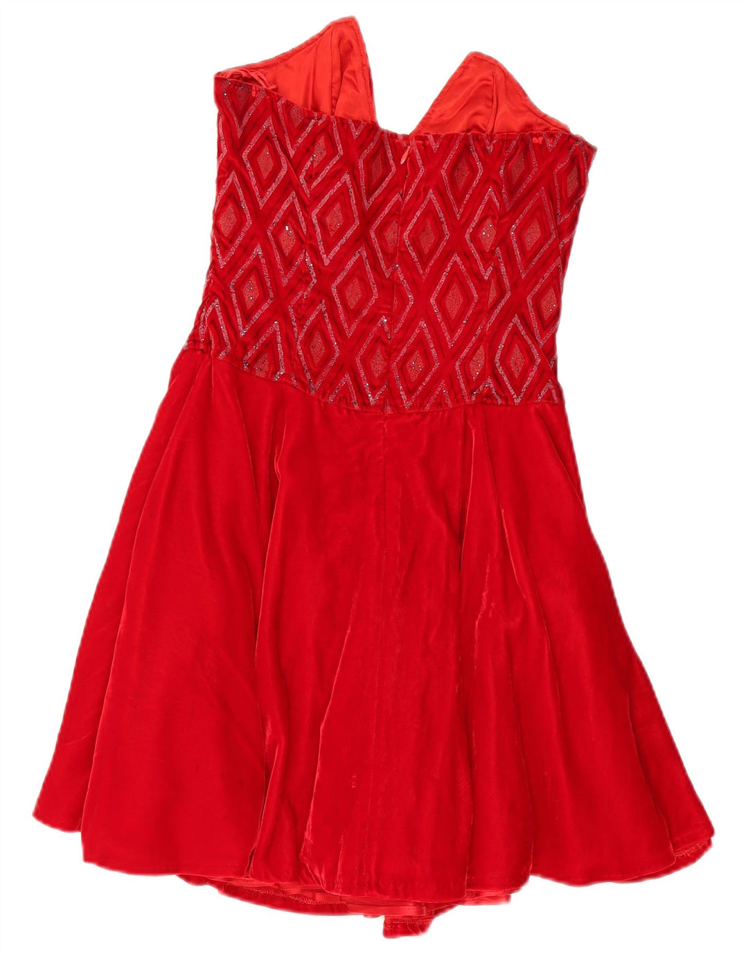 Roccobarocco Rochie pentru femei fără bretele IT 42 Medium Red Argyle/Diamond Viscose