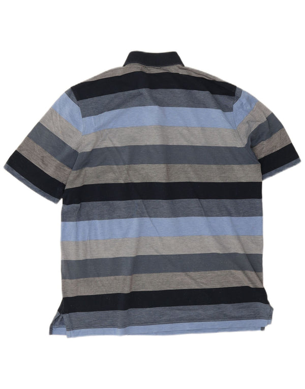 Cămașă polo Paul & Shark pentru bărbați, bumbac cu dungi albastre medii