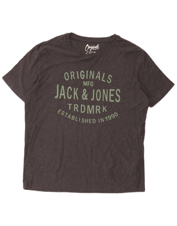 Tricou cu grafic Jack & Jones pentru bărbați Top XL bumbac cu pete gri