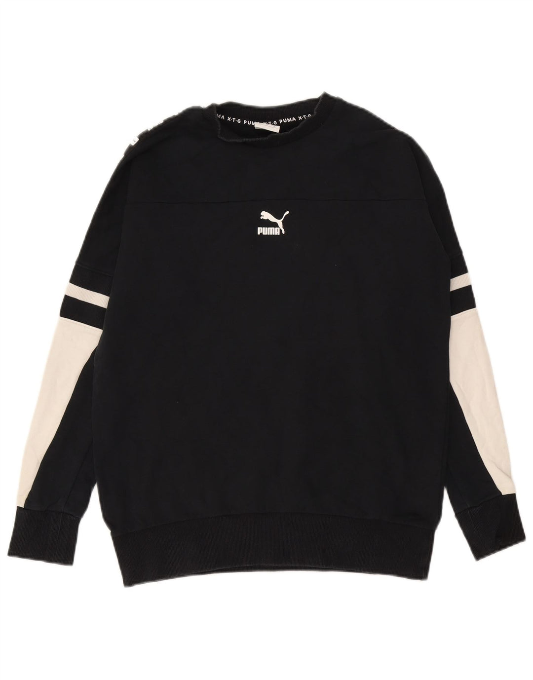 Hanorac grafic pentru bărbați Puma Jumper mic, negru, bumbac color bloc
