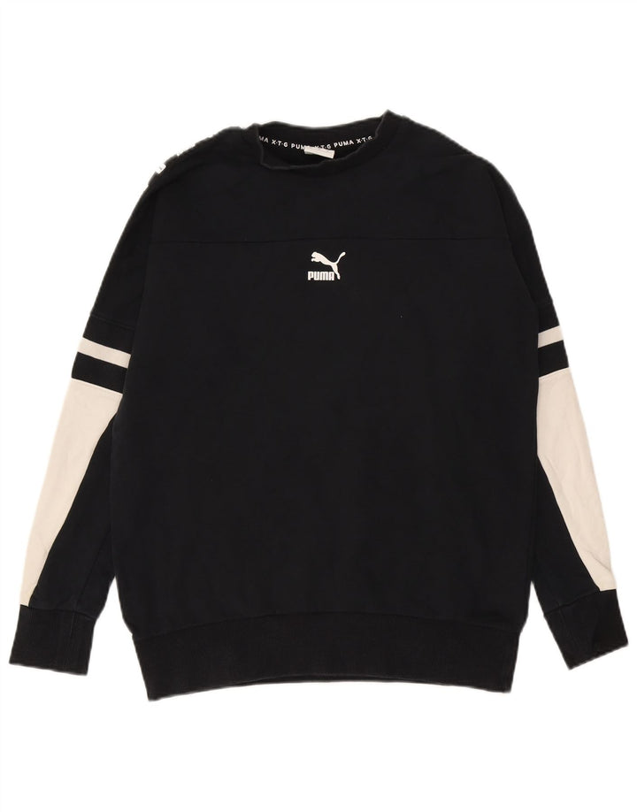 Hanorac grafic pentru bărbați Puma Jumper mic, negru, bumbac color bloc