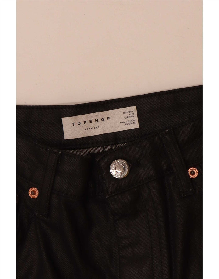 Blugi drepti pentru femei Topshop W32 L27 bumbac negru