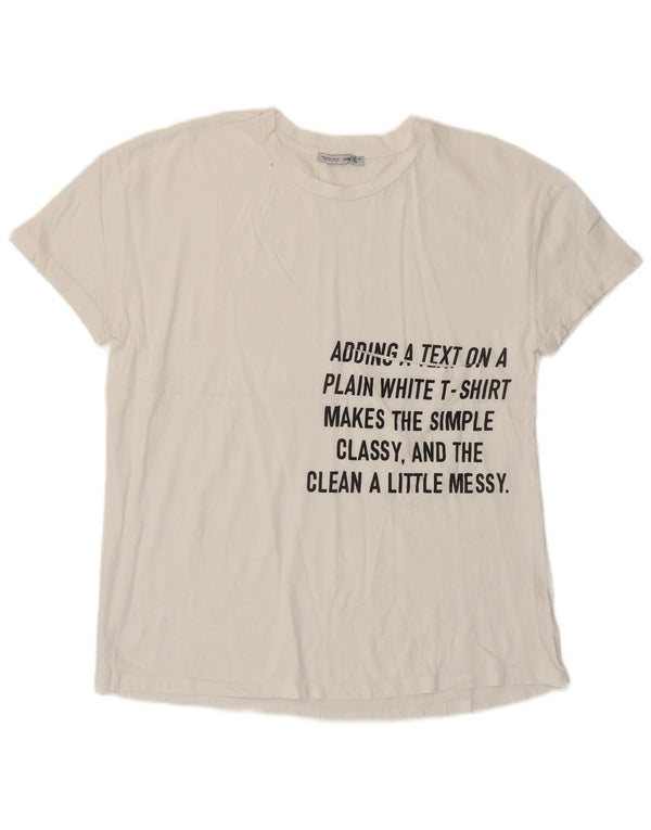 Tricou cu grafic pentru femei Zara UK 10 Small White