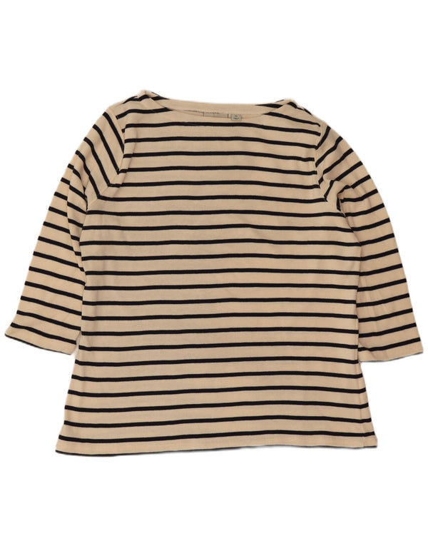 Top pentru femei L.L.Bean cu mâneci 3/4 UK 18 XL, bumbac cu dungi alb, nautic