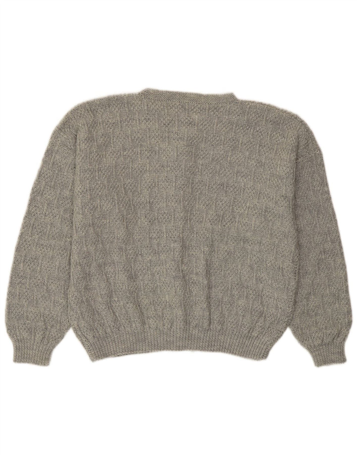 Pulover Cardigan Vintage pentru Damă UK 14 Large Gri