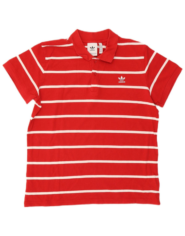 Tricou polo pentru bărbați Adidas XL, bumbac cu dungi roșii