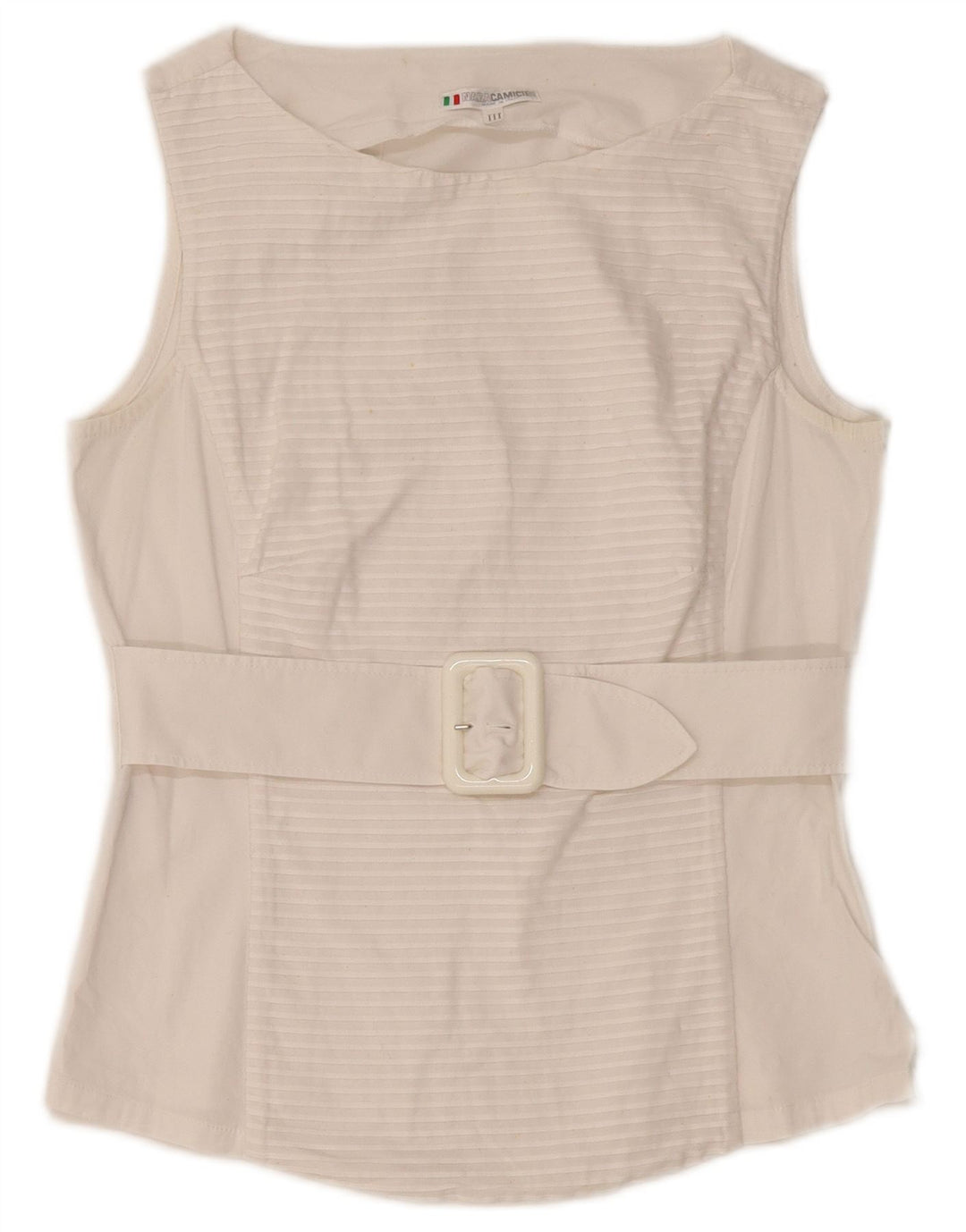 Bluză fără mâneci pentru femei NARACAMICIE UK 8 Bumbac cu dungi albe mici