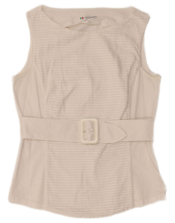 Bluză fără mâneci pentru femei NARACAMICIE UK 8 Bumbac cu dungi albe mici