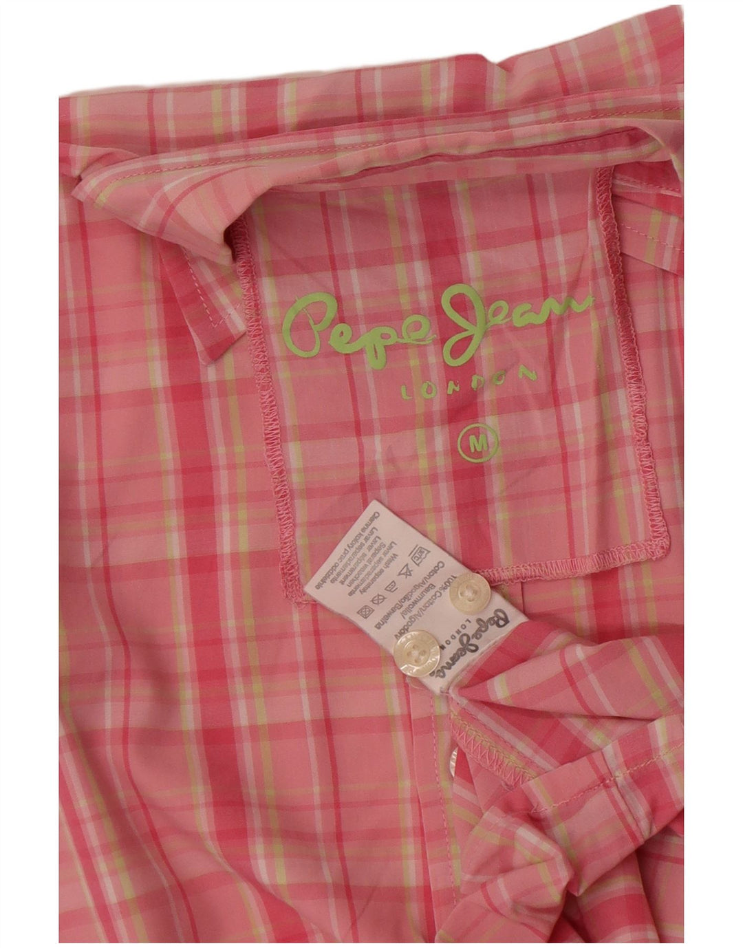 Cămașă cu mânecă scurtă pentru bărbați PEPE Jeans, bumbac cu carouri roz mediu